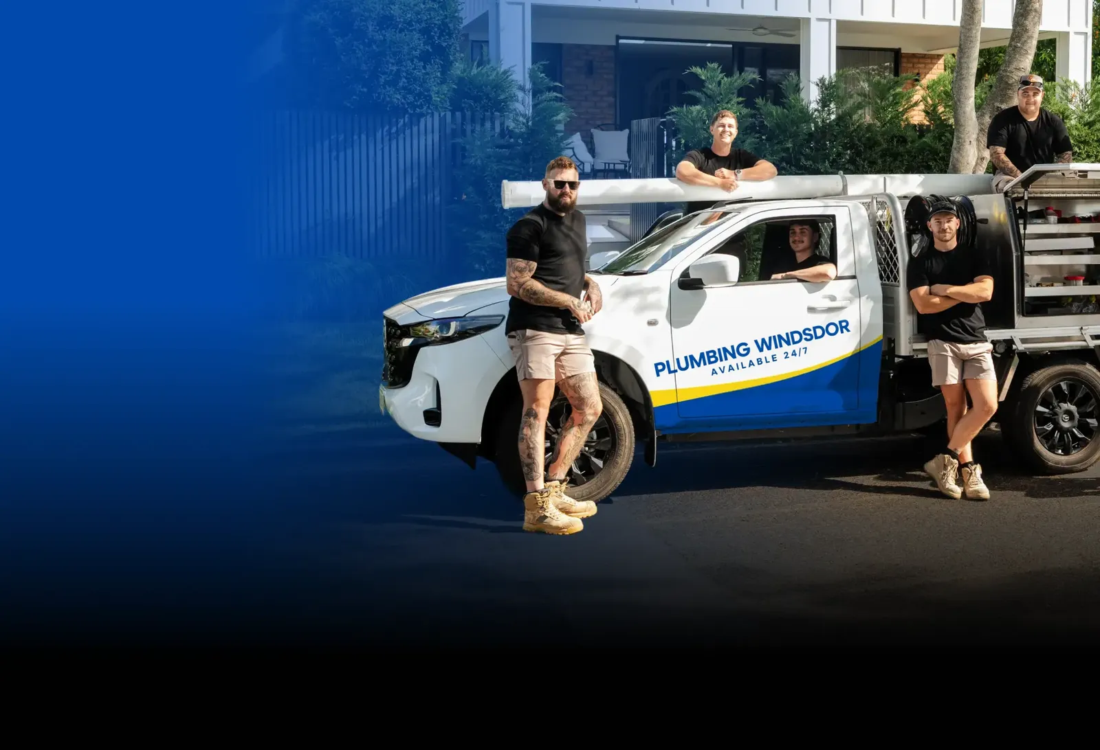Plumbing Windsor team with the ute